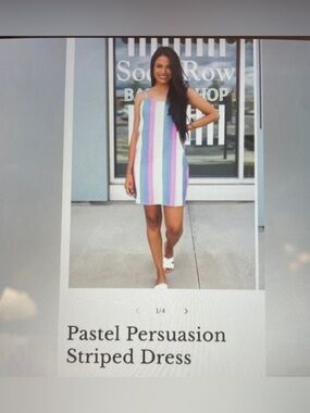 Adeline Clothing Pastel Persuasion Striped Dress NWT